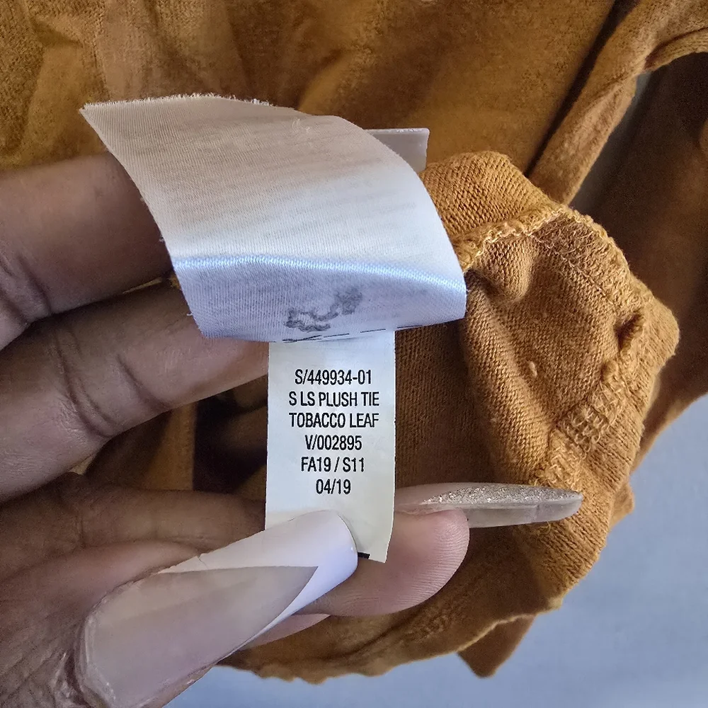 Old Navy Long Sleeve Graphic Tie Front Tee Girls Size XL Pumpkin Spice Cropped